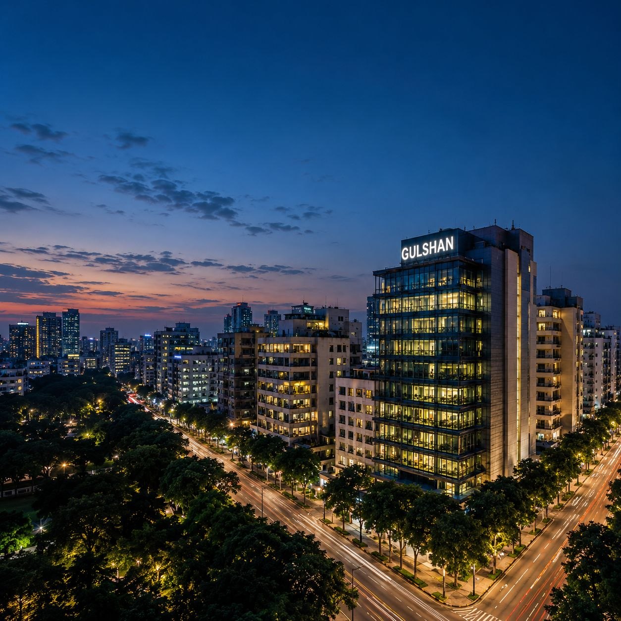 Gulshan Dhaka City Skyline Evening View